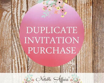 Duplicate invitation purchase - Need the same invitation with different wording, location, date, etc - Purchase this listing