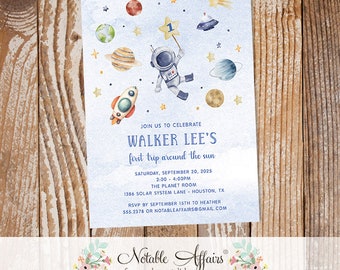 Astronaut Outer Space Lift Off Out of this World invitation - Planets Outer Space Birthday Any age - Blast Off First trip around the sun