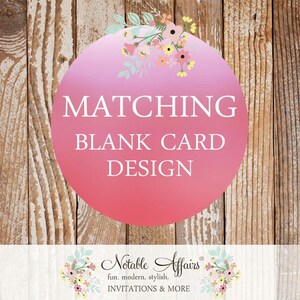 Matching Blank Cards - Perfect for food labels, signs, etc. - Choose your invitation and matching card