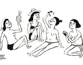 Bathers at the Beach // Summer Ladies // A4 print