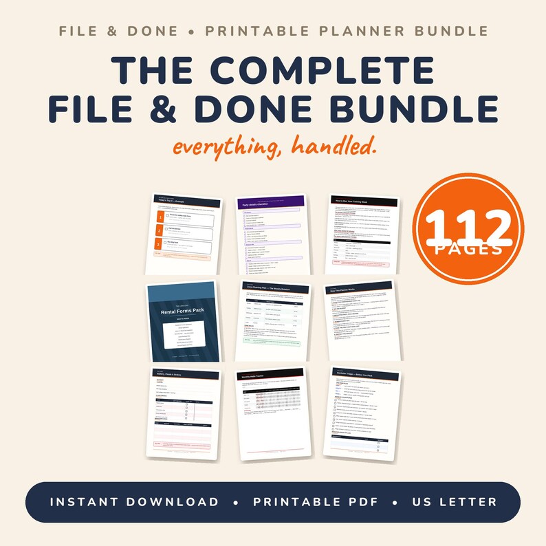 Household Management Binder | Family Organizer Planner, Home Organization System, Emergency Binder | Printable PDF | 112 Pages image 1