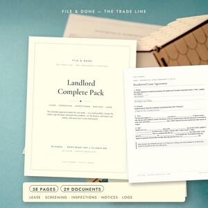 Landlord Forms Printable | Rental Application, Lease Agreement, Tenant Screening, Rent Receipt, Inspection | 8 Forms PDF image 2