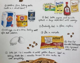 Chocolate Chip Cookie Recipe Illustration