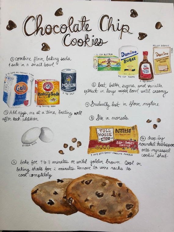 Chocolate Chip Cookie Recipe Illustration