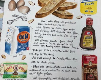 Italian Biscotti Recipe Illustration