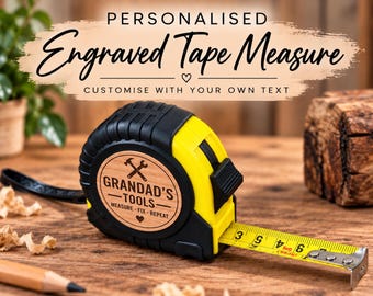 Personalised Engraved Tape Measure 5m, Custom Name & Message, Personalised Tool Gift, DIY Gift, Dad Gift, Grandad Gift, New Home Gift