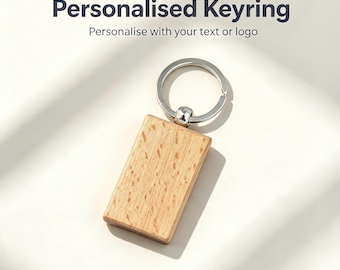 Personalised Engraved Keyring, Custom Wooden Keychain, Name Keyring, New home, Birthday Gift, Christmas Gift