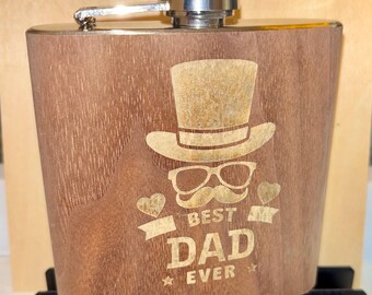 Personalised laser engraved hip flask