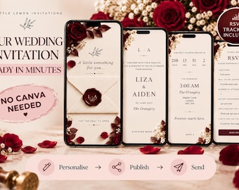 Digital Wedding Invitation with RSVP | No Canva Needed | Interactive Wedding Website