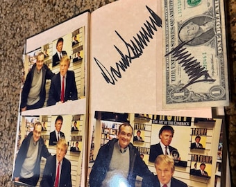 Donald Trump Signed Art of the Comeback 1st Edition Book & Signed Dollar Bill Photo