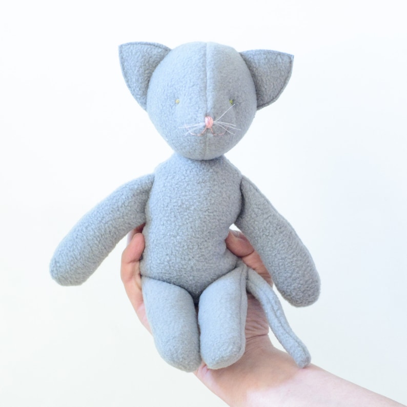 Downloadable Sewing pattern and tutorial, stuffed toy cat kitty plush, DIY Animal Stuffed Rag Doll image 2