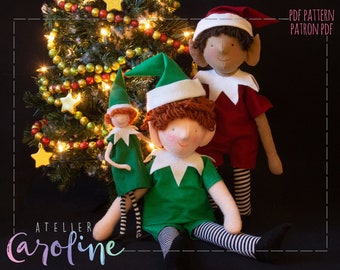 Downloadable Elf Sewing patterns stuffed doll heirloom toy elf plush