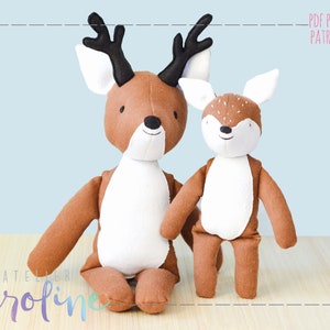 Stuffed Deer & Fawn Sewing Pattern: DIY Plush Rag Doll (PDF Pattern)