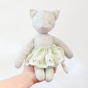 Downloadable Sewing pattern and tutorial, stuffed toy cat kitty plush, DIY Animal Stuffed Rag Doll image 6