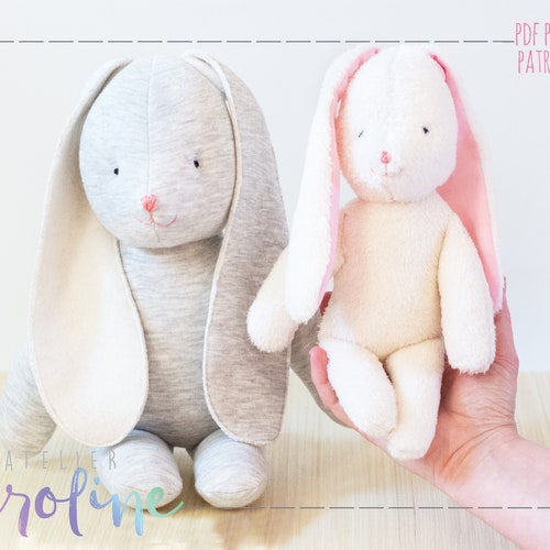 Bunny Rabbit Plush Pdf Sewing Pattern and Tutorial Small and | Etsy