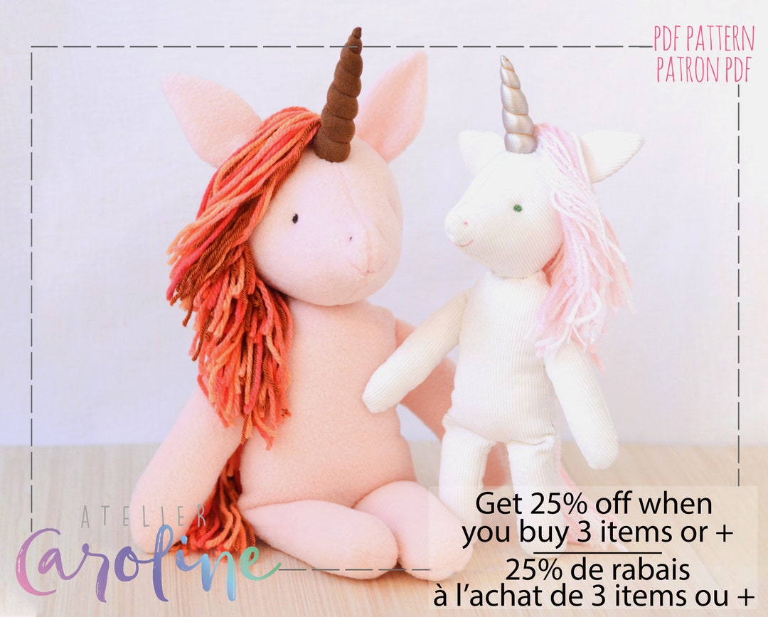 Downloadable Sewing Pattern and Tutorial, Stuffed Toy Unicorn, Small and Larger Animal, DIY Animal Rag Doll - Etsy downloadable-sewing-pattern-and-tutorial-stuffed-toy-unicorn-small-and-larger-animal-diy-animal-rag-doll-etsy