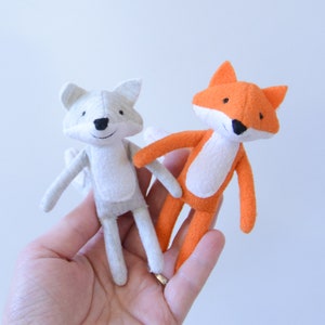 Downloadable Sewing pattern and tutorial, stuffed miniature fox and wolf plush, DIY Animal Stuffed Rag Doll image 5