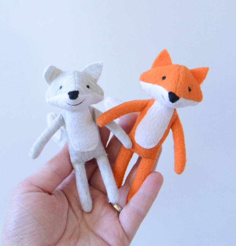 Downloadable Sewing pattern and tutorial, stuffed miniature fox and wolf plush, DIY Animal Stuffed Rag Doll image 5