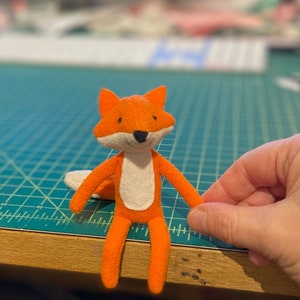 Downloadable Sewing pattern and tutorial, stuffed miniature fox and wolf plush, DIY Animal Stuffed Rag Doll image 2