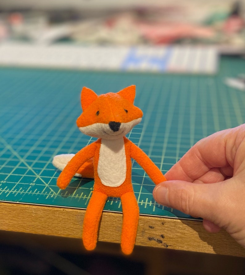 Downloadable Sewing pattern and tutorial, stuffed miniature fox and wolf plush, DIY Animal Stuffed Rag Doll image 2