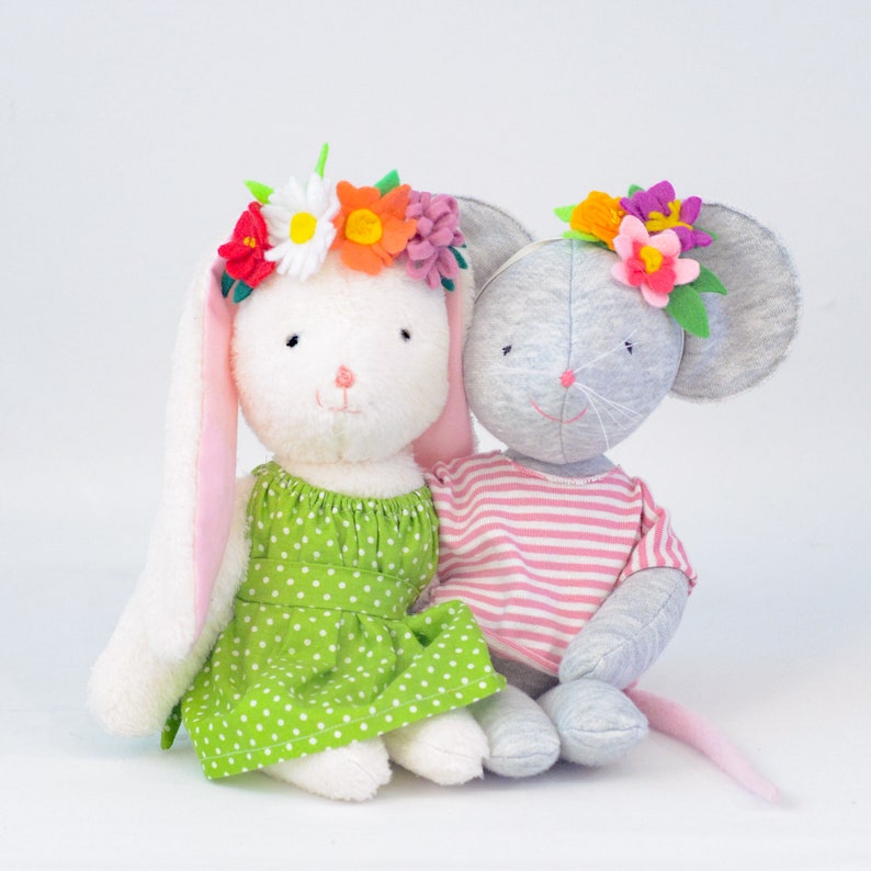 Downloadable PDF Sewing Patterns (4), SMALL Stuffed Toy Bunny Rabbit ...