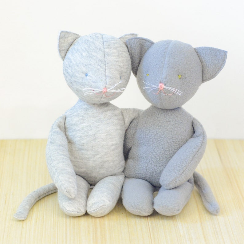 Downloadable Sewing pattern and tutorial, stuffed toy cat kitty plush, DIY Animal Stuffed Rag Doll image 3