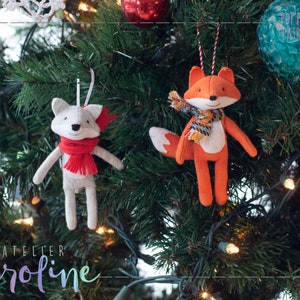 Downloadable Sewing pattern and tutorial, stuffed miniature fox and wolf plush, DIY Animal Stuffed Rag Doll