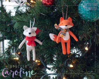 Downloadable Sewing pattern and tutorial, stuffed miniature fox and wolf plush, DIY Animal Stuffed Rag Doll