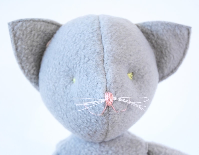 Downloadable Sewing pattern and tutorial, stuffed toy cat kitty plush, DIY Animal Stuffed Rag Doll image 5