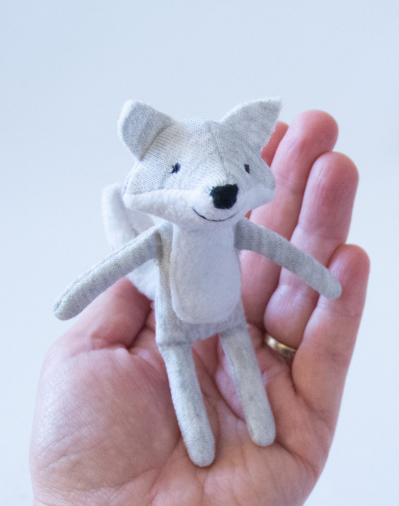 Downloadable Sewing pattern and tutorial, stuffed miniature fox and wolf plush, DIY Animal Stuffed Rag Doll image 3