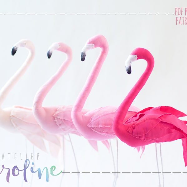 Downloadable Stuffed Flamingo sewing pattern