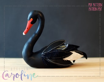 Downloadable Swan (black or white) sewing pattern