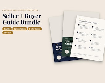 Leitfaden-Paket für Immobilienverkäufer und -käufer, bearbeitbare PowerPoint-Folien (Digitaler Download)