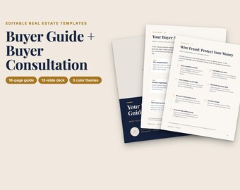 編集可能な不動産購入者向けガイド＆コンサルティングプレゼンテーション（PowerPoint、Google Slides、Canva対応）