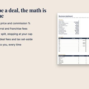 Real Estate Agent Business Tracker, Commission & GCI Goal Spreadsheet (Excel/Google Sheets) image 2