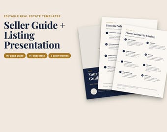 Editable Real Estate Seller Guide & Listing Presentation Bundle (PowerPoint, Google Slides, Canva)