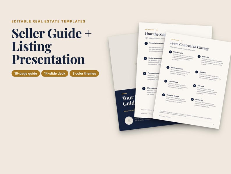 Editable Real Estate Seller Guide & Listing Presentation Bundle (PowerPoint, Google Slides, Canva) image 1