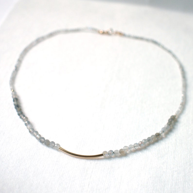 Labradorite Necklace 14K Gold-filled Elegant /& Chic