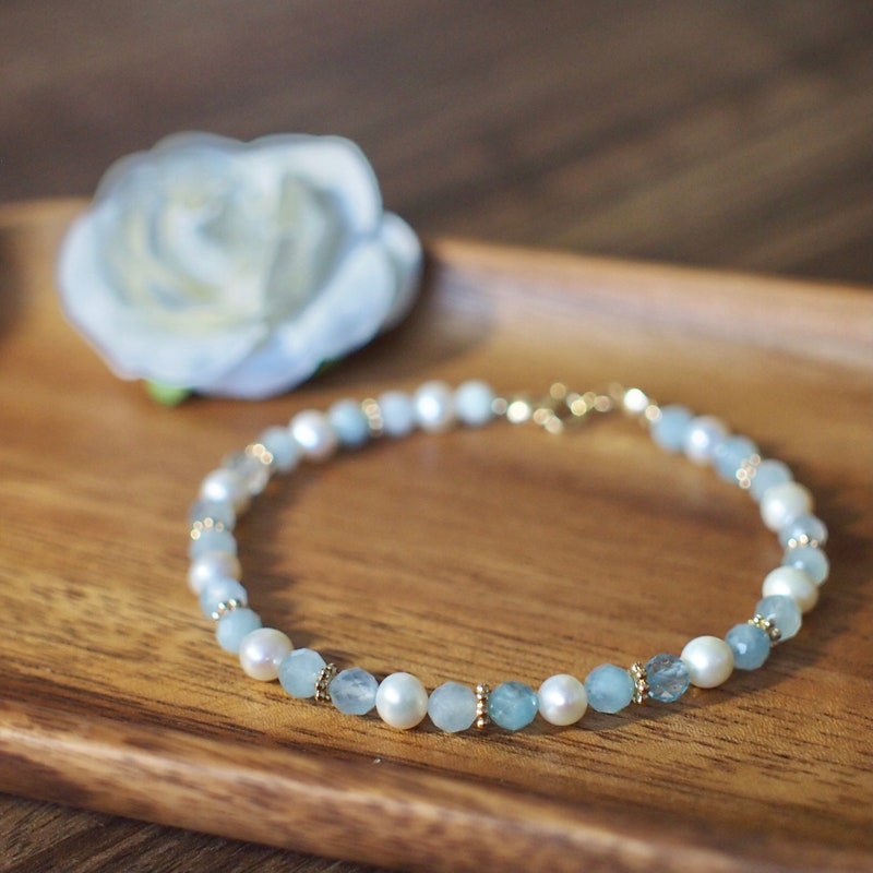 Purpose Pearl 6mm Gem Bracelet - Aquamarine main image 1