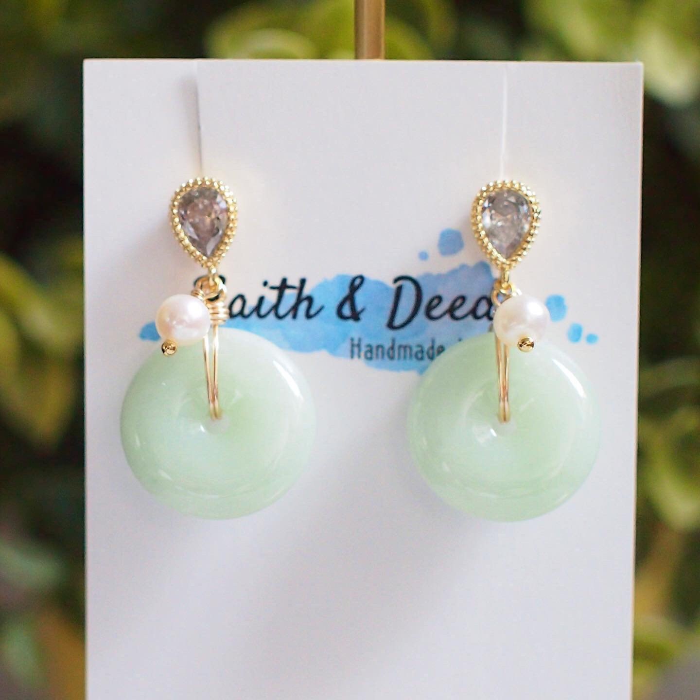 Jade donut deals earrings