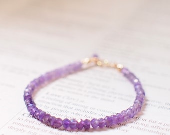 Amethyst Bracelet // 14K Gold-filled // Elegant & Feminine // Stackable