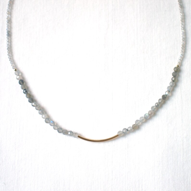 Labradorite Necklace 14K Gold-filled Elegant /& Chic