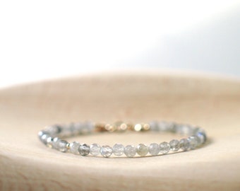 Labradorite Bracelet // Dainty & Sparkly // Stackable // 14K Gold-filled