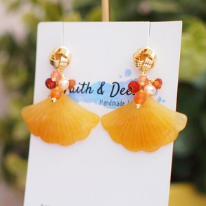 Type A Yellow Jade Earrings // Statement Earrings // Gems Cluster // Charming & Elegant image 3