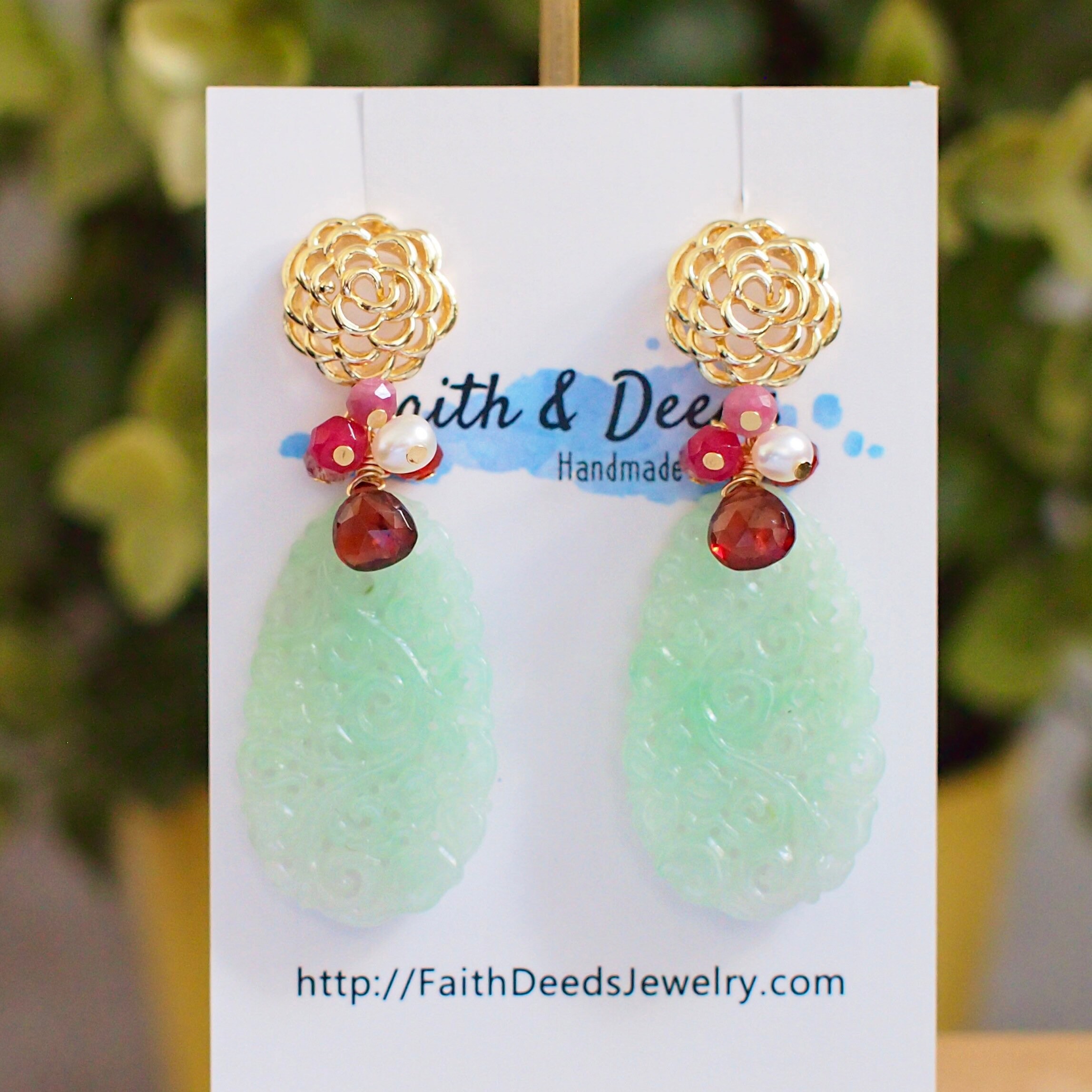 Gold gem shop earrings