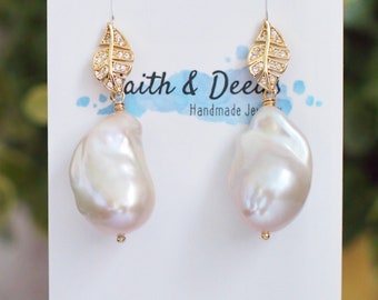 Baroque Pearl Earrings // Flameball Pearls // Simple & Timeless