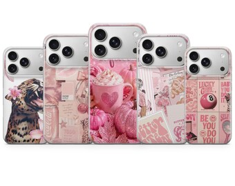 Funda para teléfono rosa con estética adorable, funda femenina para iPhone 18 Pro Max 17 16 15 14 13 12 11, Samsung S26 S25, Pixel 11 10 Pro XL 9 8 7 6