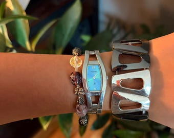 Vintage 2000s Fossil F2 Watch – Womens – Lime Green Dial – Stainless Steel Bracelet – Y2K Minimalist Jewelry – ES-9385