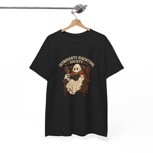 Introverts Haunting Society T-Shirt, Reading Ghost Book Lover Tee image 2