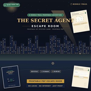 Secret Agent Escape Room for Kids | Printable Spy Mystery Game (PDF)